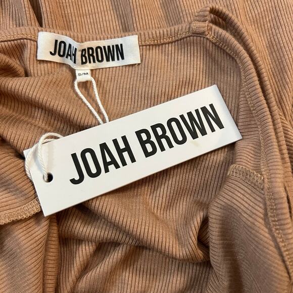 Joah Brown Ribbed Slip Mini Dress Womens S/M Bodycon Streetwear Going Out NWT - Picture 3 of 6